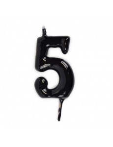 Vela Número 5 Preto